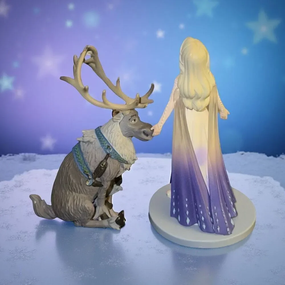 Disney's Frozen 2 Elsa & Sven Cake Toppers Figures 3” A48